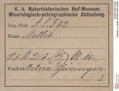 Etiketten zu Mellit (NHMW-MIN-Al392)